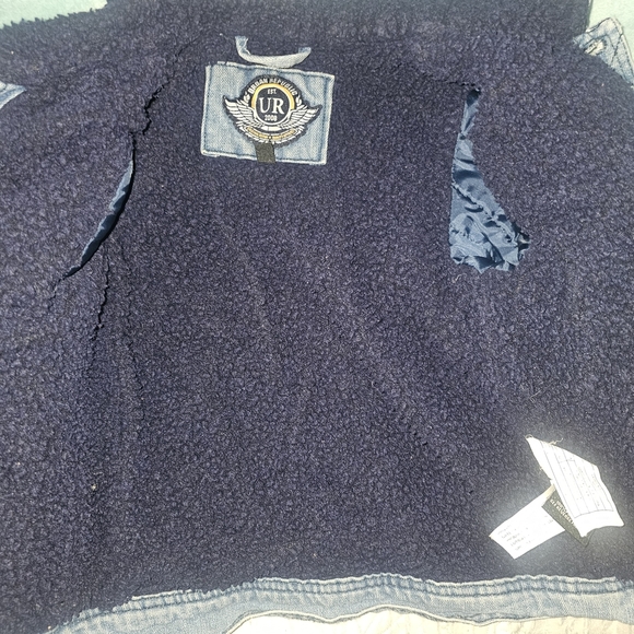 Urban Republic Blue and Black Denim Jacket with Sherpa Collar - Picture 9 of 10